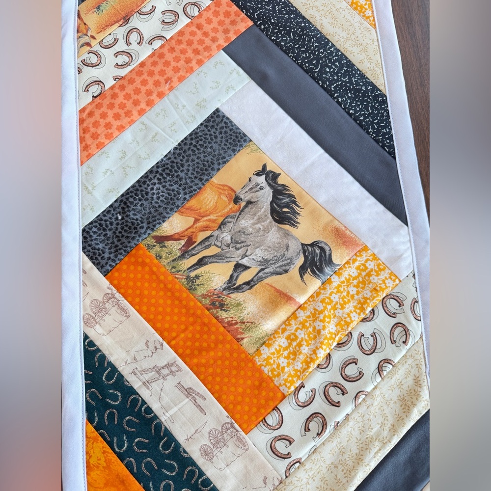 Horse table runner 14x29 handmade